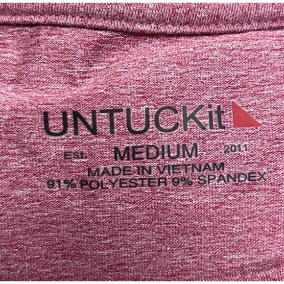 Untuckit T Shirt Mend Medium Light Red Performance Athletic Comfort Tee - Picture 11 of 16